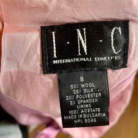 INC International Concepts Pink Wool Silk Skirt 8 - Picture 3 of 4
